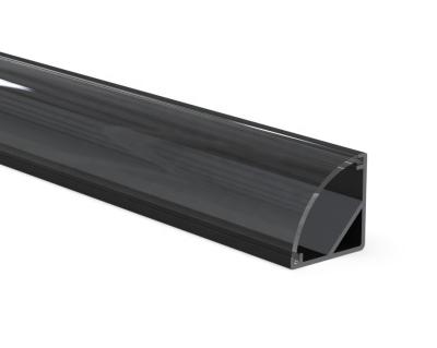Black Corner LED Profile 16MM x 16MM Aluminum Alloy Material For LED Strip