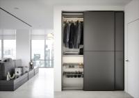 Guarda-roupa cinza moderna sob medida