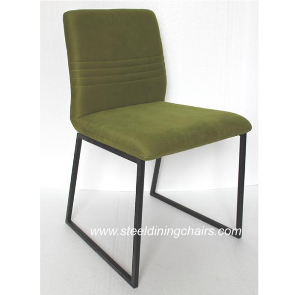 Solid Plywood SGS 13.5KGS Metal Upholstered Dining Chair With Fabric