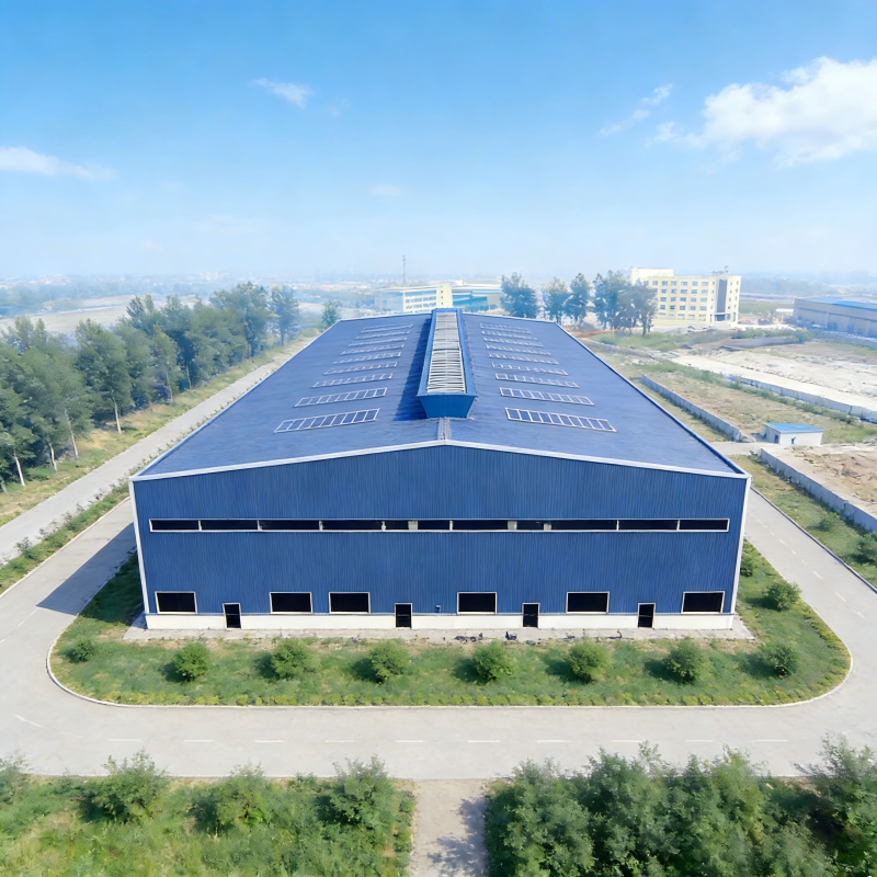 Open-plan steel structure workshop flexible adjustment of production processes and material flow