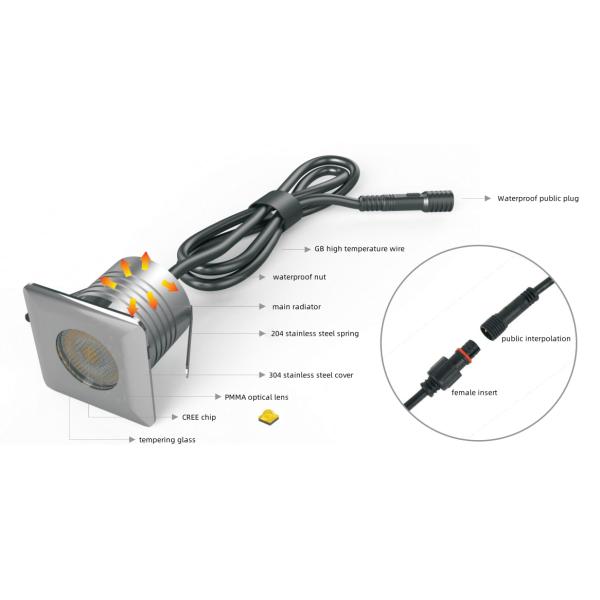 12-24В светодиодный квадратный наземный светильник 3W IP67 Алюминиевый RGB наружные светодиодные лестничные фонари