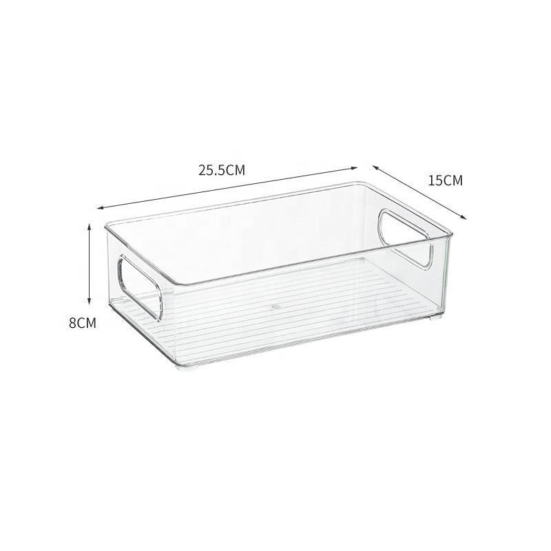 Premium Fridge Organizer  Food Grade Plastic Large Capacity Clear Bins for Refrigerator Storage Kitchen Cabinet Organizer
