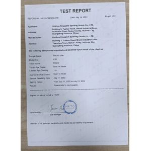 Huizhou Xingqishi Sporting Goods Co., Ltd. Certifications