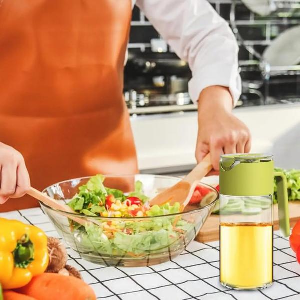 Gravity Automatically Open Close Oil Dispenser Bottle Leakproof 550ml With Pourer