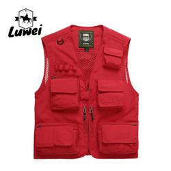 Tactical Custom Utility Outdoor Fishing Sleeveless Lightweight Utility Knit Waistcoat Men Multi Pocket Vest for Workout