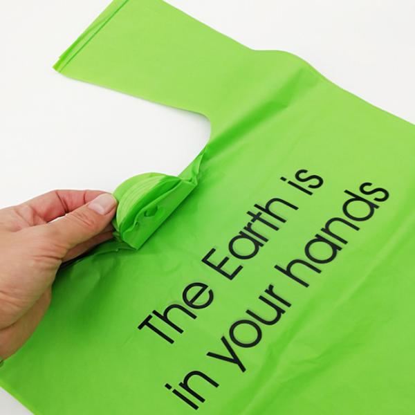 Rolled Compostable Retail T Shirt Bags For Shops Market Stalls Convenience Stores