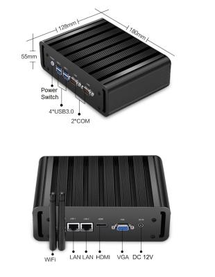 PC encaixado Fanless da caixa, computador encaixado industrial com os 2 entalhes de PCI/PCIe