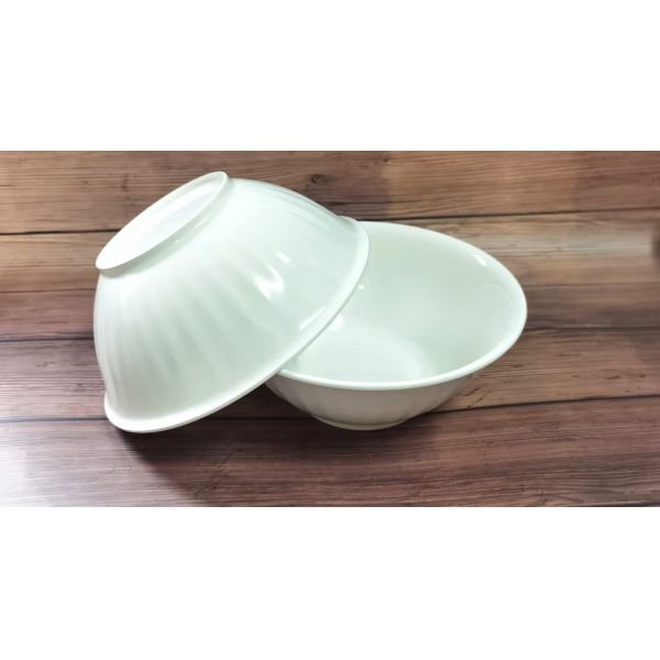 High Temperature PET Tableware Noodles Bowl 21 X 8cm White Wear Resistance