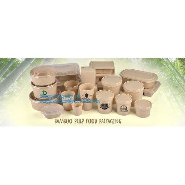 Eco Friendly, Oil Resistant, Salad Soup Rice Noodles Bowl, Bamboo Pulp, Disposable, Kraft Paper Bowl Lid