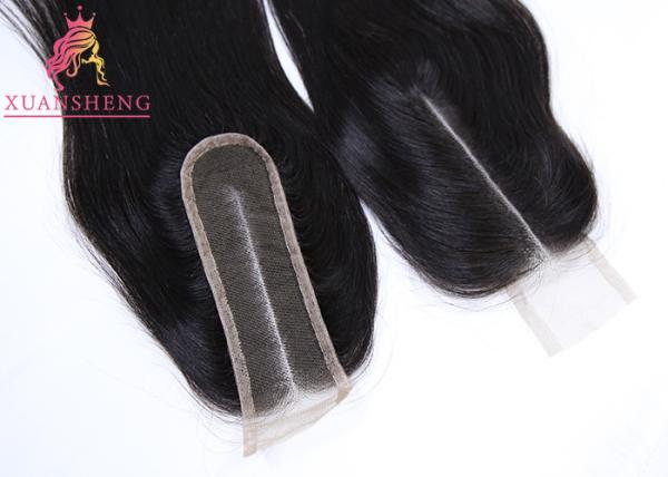 Virgin Human Hair Kim K 2X6 Brazilian Straight With Middle Part Lace Closure