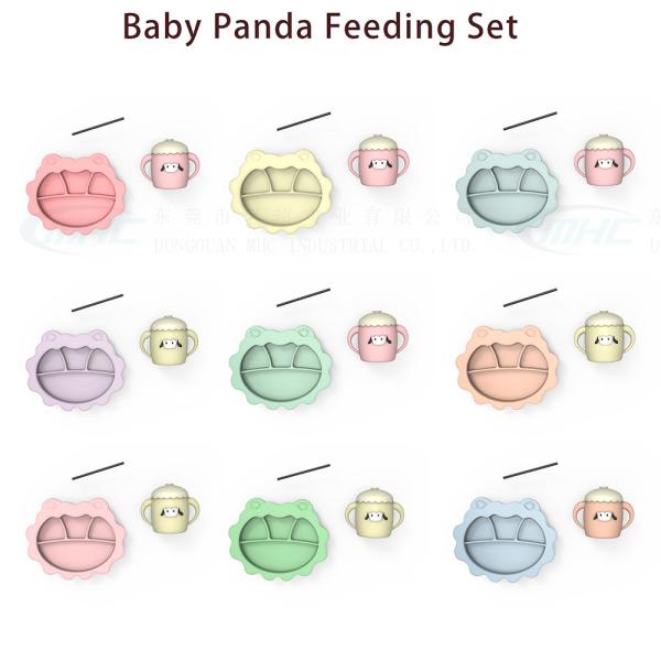 MHC Newborn Sheep Silicone Weaning Feeding Cup Bowl Bib Spoons Essentials Suction Plate Set