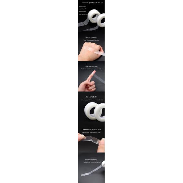 Лента 1.25cm*9m PE прозрачной двойной пятки века медицинская Breathable
