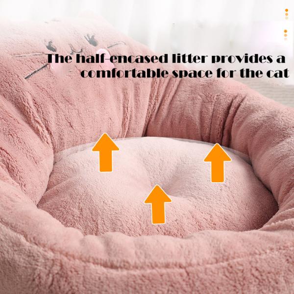 Comfortable Washable Mat Cat and Dog Bed Eco-friendly Fluffy Design with Plush Kennel