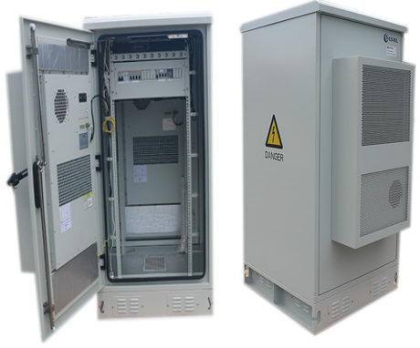 Powder Coated Telecom Outdoor Cabinet 32U 19'' Rack Double Steel Sheet Door