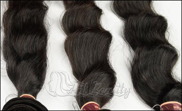 Long Wavy Remy Brazilian Virgin Human Hair Extensions Natural Black