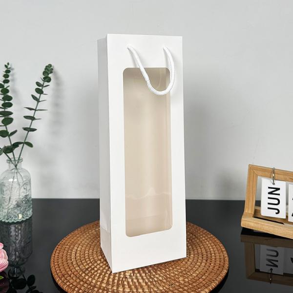 Premium Kraft Paper Gift Bags with Clear Window Multi Color Rope Handle Packaging for Holidays Weddings Retail