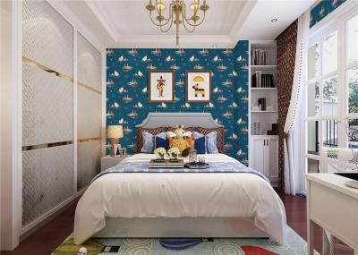 Home Decoration Kids Bedroom Wallpaper Moisture Proof With Non Woven Materials