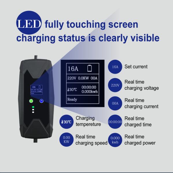 OCPP 2.0.1 3 Pin Plug Electric Car Charger Domestic Electric Car Charging Point 7kw