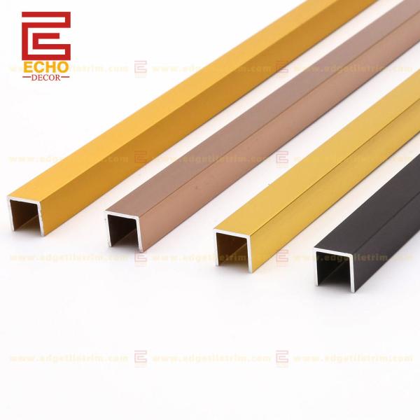 Extrusions Aluminum Tile Trim U Channel Metal Profile 12mm Black