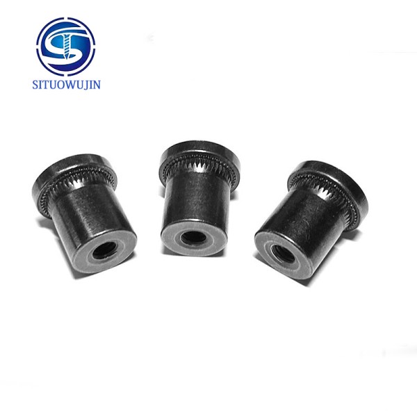 Black Oxide Flange Blind Nut, Single Through Hole Flange Lock Nut