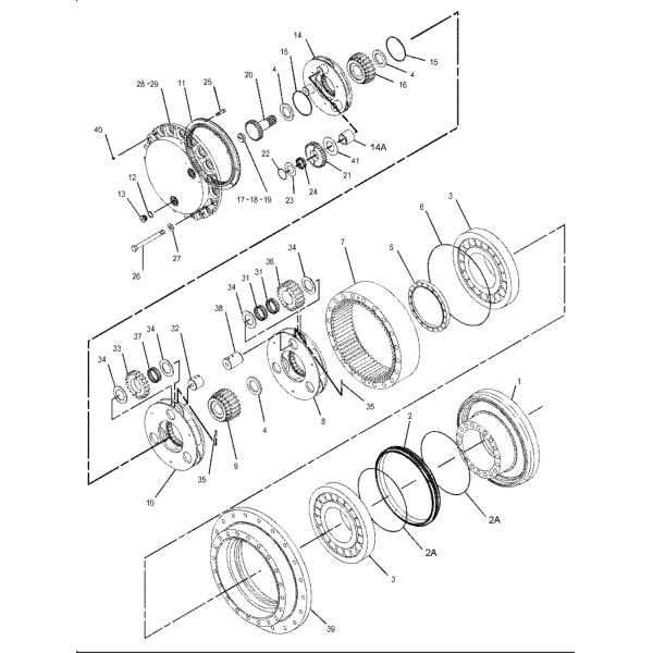 Части привода перемещения кота 191-2682 конечной передачи 325C экскаватора E325C