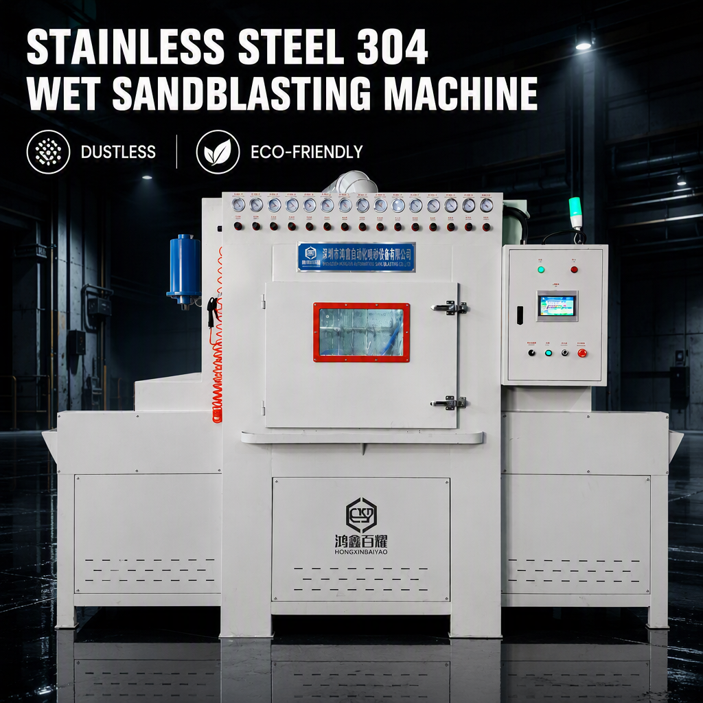 Automatic Stainless Steel 304 Wet Sandblasting Machine Dustless Abrasive Blaster with 16 Guns for Mobile Phone Case Zirconia Sand
