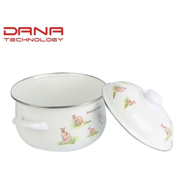 Customized Enamel Casserole Set 5PCS 16 To 24cm Cast Iron Cookware Kitchen Cooking Pot