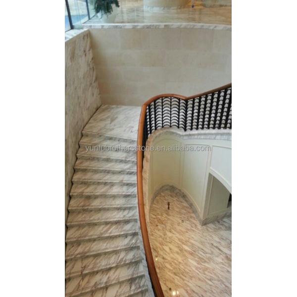 Natural Stone Big Slab Cut-to-Size Honed Stone Slab Modern Marble Stairs for Indoor Villa