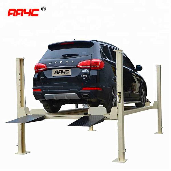 AA4C Movable 4 Post Parking Lift Vehicle Ramp Car Lifter 3.5T 4.2M Auto Care Equipments