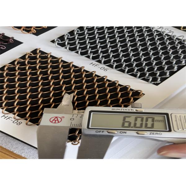 Diamond Hole Architectural Metal Coil Curtain 5mm 6mm Wire Diameter