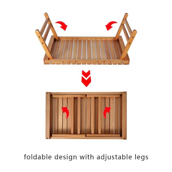 Compact Wood Collapsible Camping Table 67x39x28cm 3.7kg