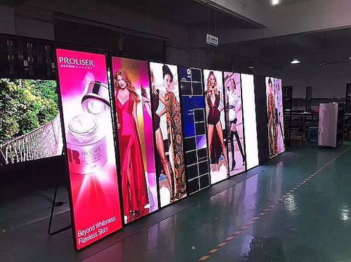 HD Flexible Indoor P2 Advertising LED Poster Video Display Digital Player Portable Wheel Move
