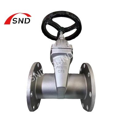 DIN Handwheel Flange Stainless Steel Gate Valve Non Rising Stem seated CF8M Valve