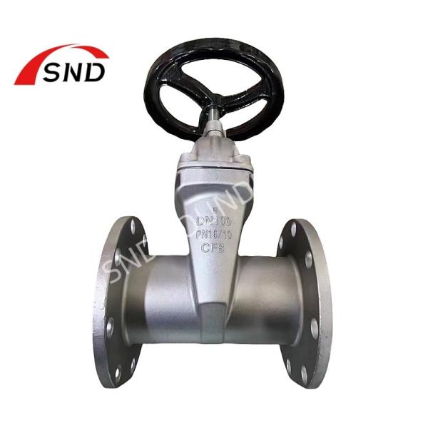 DIN Handwheel Stainless Steel Gate Valve with Non Rising Stem and Seated CF8M for PN10-16 Pressure