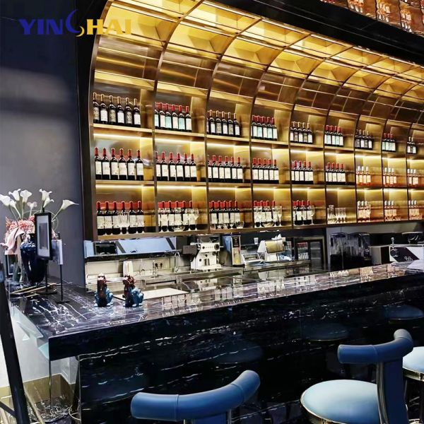 Dust Proof Stainless Steel Wine Cabinet Power Saving Glass Wine Display Cabinet