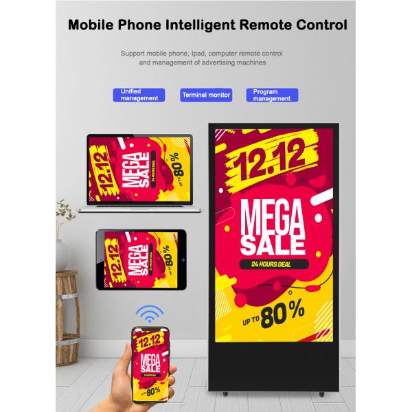43-Inch High Brightness 2000cd/m2 Battery Powered Digital Signage Advertising Kiosk LCD Media Player