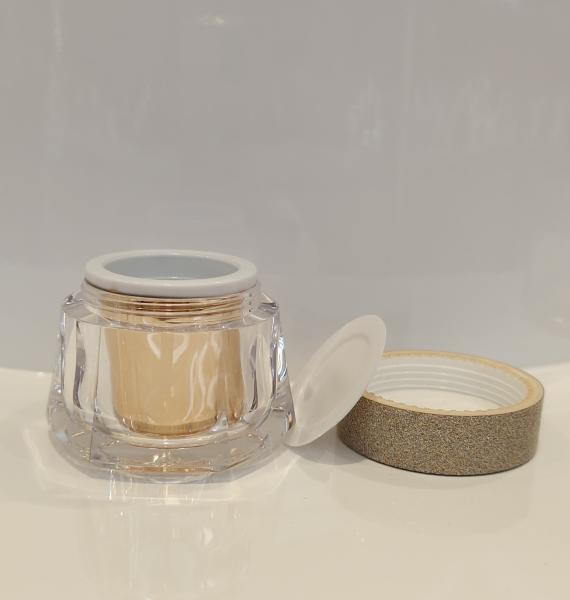 PETG Collar Material Double Wall Face Cream Container 30g for Other Cosmetic in Luxury White Transparent