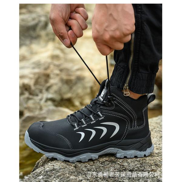 Breathable Durable Impact Resistant Security Work Boots with Steel Toe and Kevlar Midsole