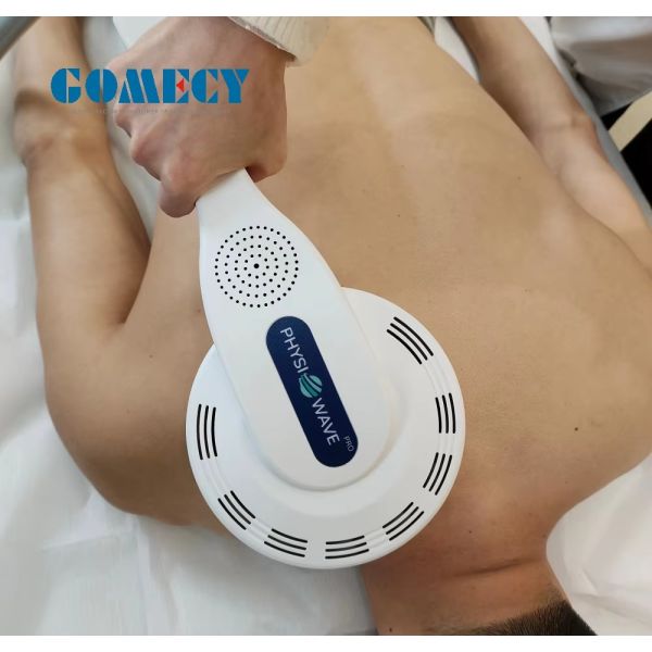 Vertical ABS Physiotherapy Equipment Dual Handles Shockwave Technology 6 Tesla Non-invasive Pain Relief Device for Home Use