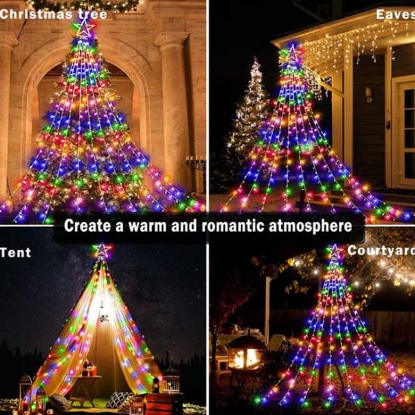 Водоустойчивое на открытом воздухе рождество хеллоуина орнаментирует звезду провод освещает Multicolor