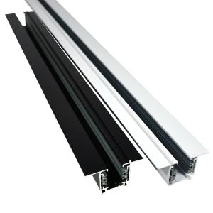 Square Copper Track Lighting Rail System Four Wire Embedded