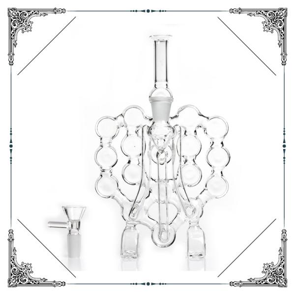 Swiss Bong Hand Blown Clear Glass Smoking Water Pipe 14mm Joint Borosilicate Glass