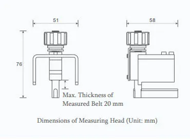 BTT-2880 Digital Belt Tension Gauge with Colored LED Indication RS-232 Bluetooth