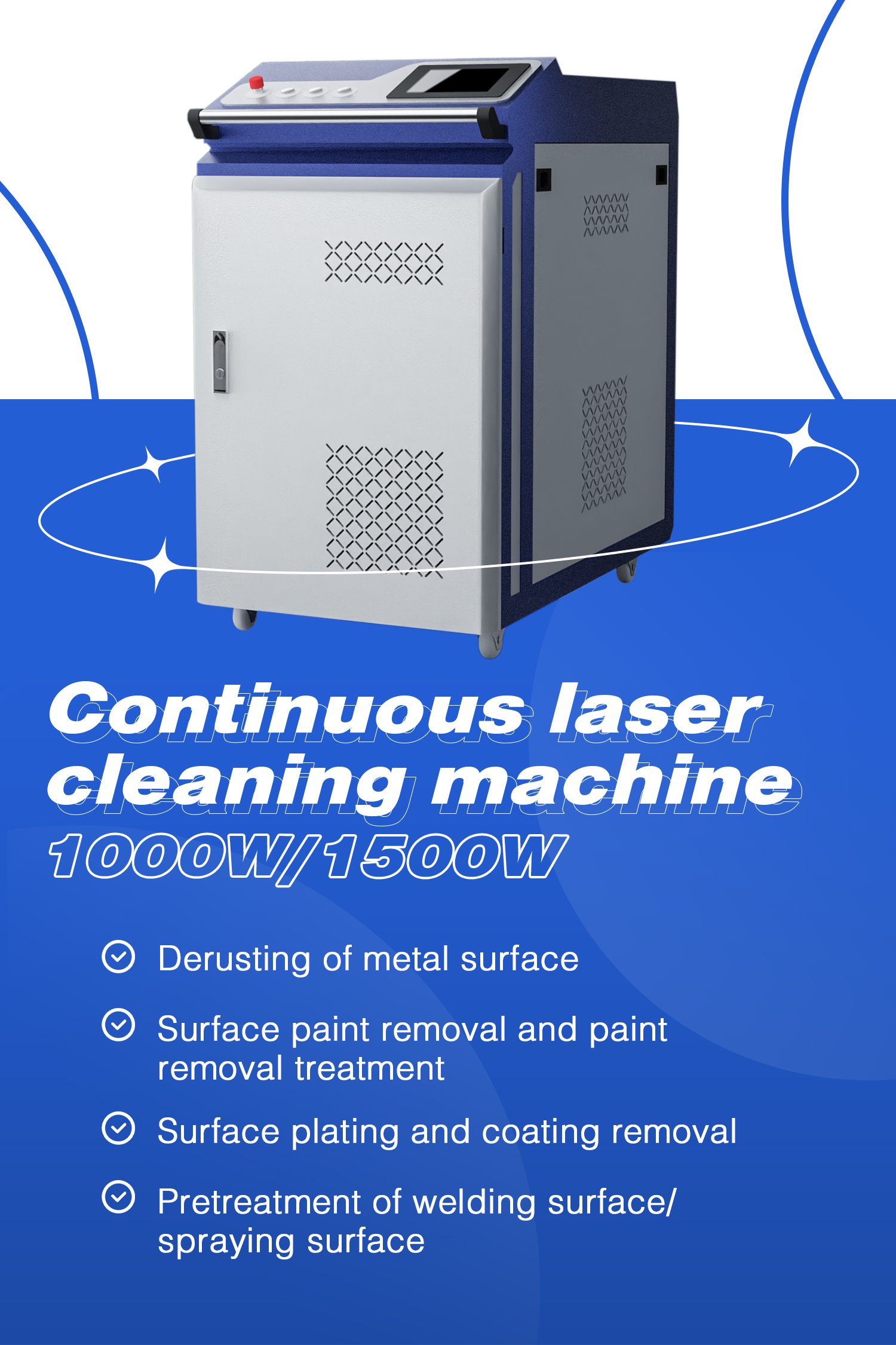 1000W IPG Laser Rust Removal Machine Handheld Cleaning Gun Paint Remover