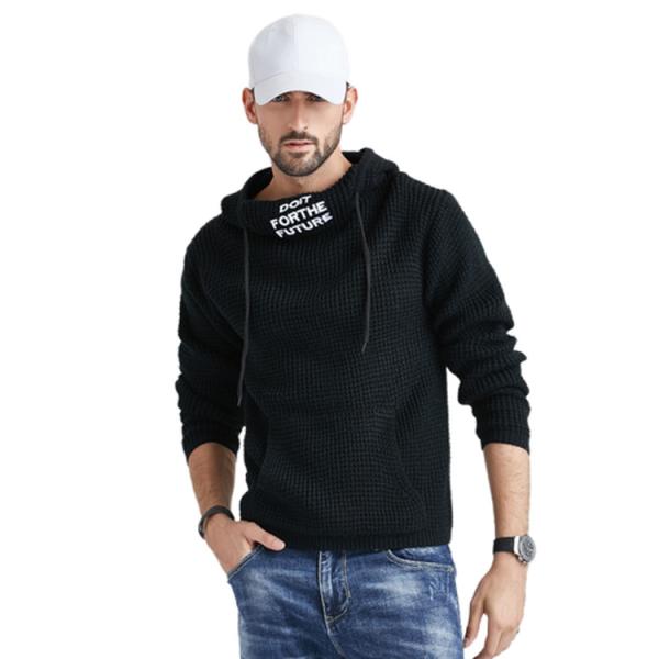 Fashion Oversized High Neck Pullover Sweater Hoodies Mens Nylon Cotton