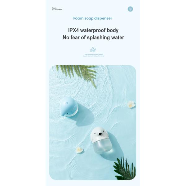 300ml Rechargeable Smart Dispenser Automatic Electric Hand Soap Dispenser Cute Animal Elephant Design Bathroom Kitchen