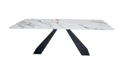 Genuine Ceramic Marble Top Dining Table With Steel Base