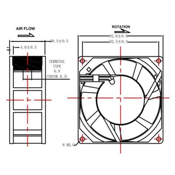 AC Radiator Motor Industrial Roof Ventilation Fans , Electronic Equipment Cooling Fans