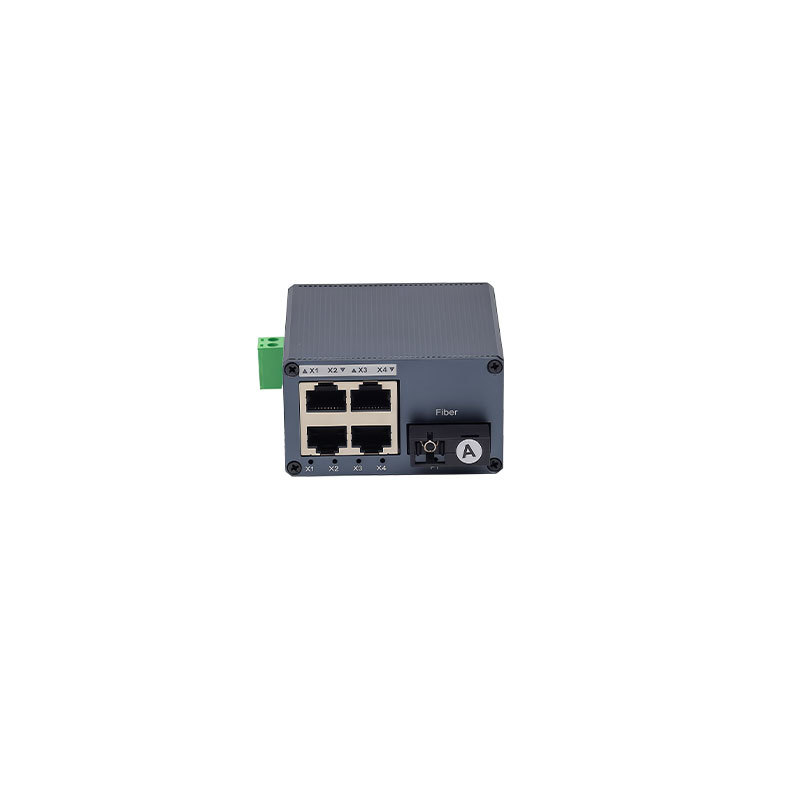 Industrial Mini Fiber Ethernet Switch 1 Fiber 4 RJ45 Ports 100Mbps Fast Ethernet Switch