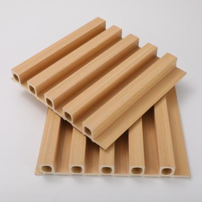 Modern WPC Laminated Fluted Flat Wall Solid Panel for Indoor Interior Decoration Fence